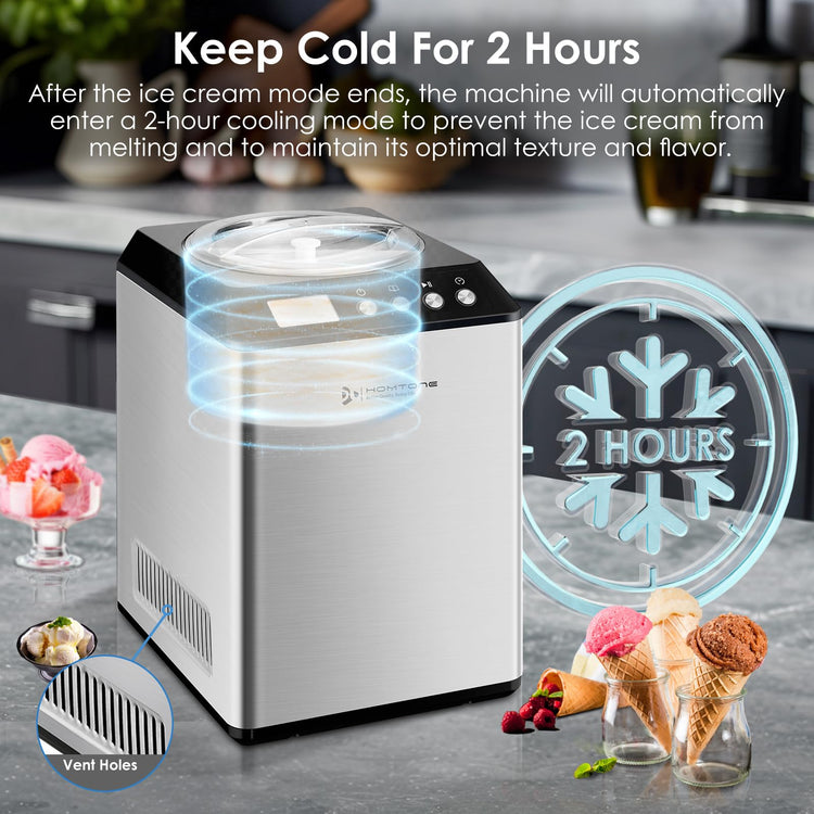 2.64QT Ice Cream Maker with Compressor
