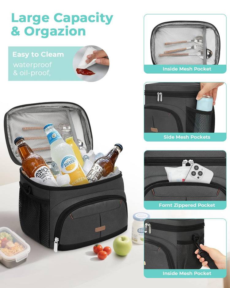 Lunch Box for Men Women Insulated Lunch Tote Cooler Bag Lunchbox