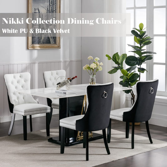 Black and White Dining Chairs Set of 6 (6 Count)