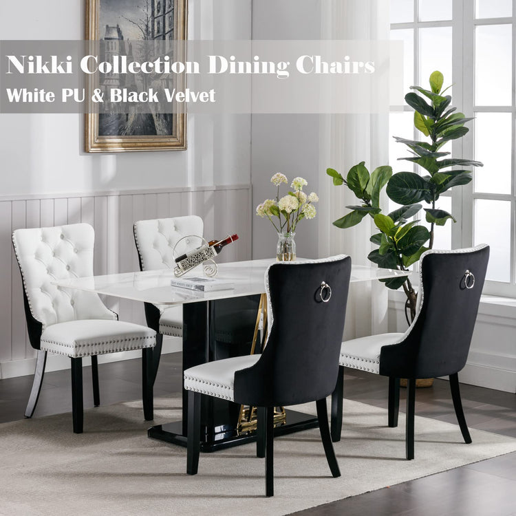 Black and White Dining Chairs Set of 6 (6 Count)