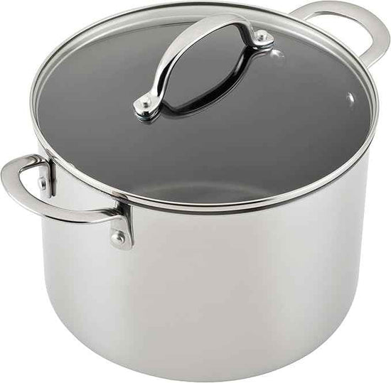 Farberware Millennium Stainless Steel Nonstick Cookware Set, 10-Piece Pot and Pan Set, Stainless Steel