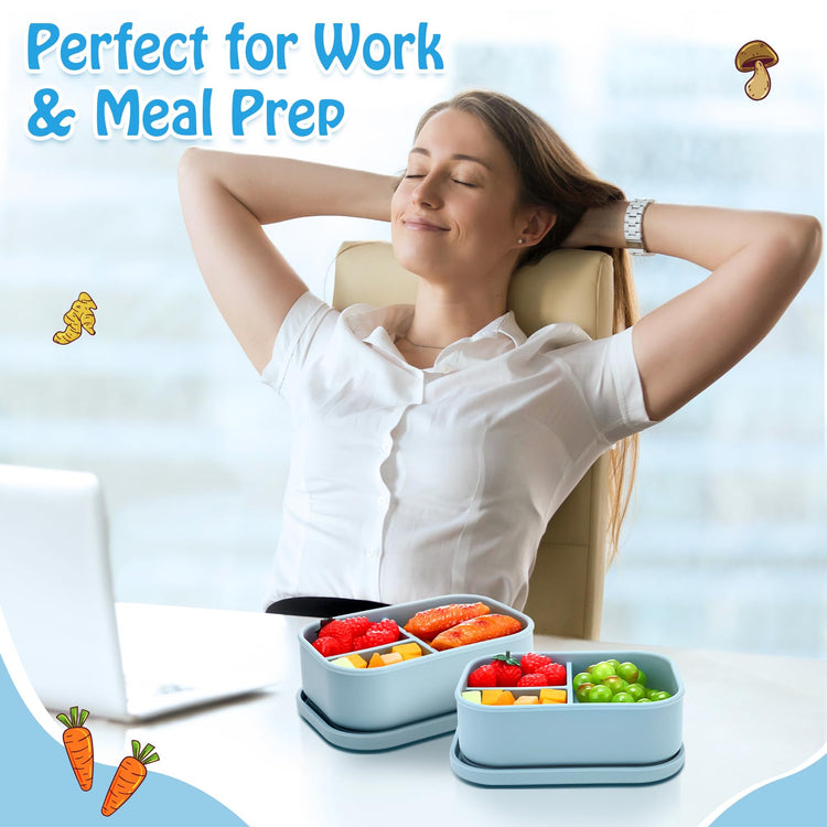 4 Pcs Silicone Bento Box (4 Count)