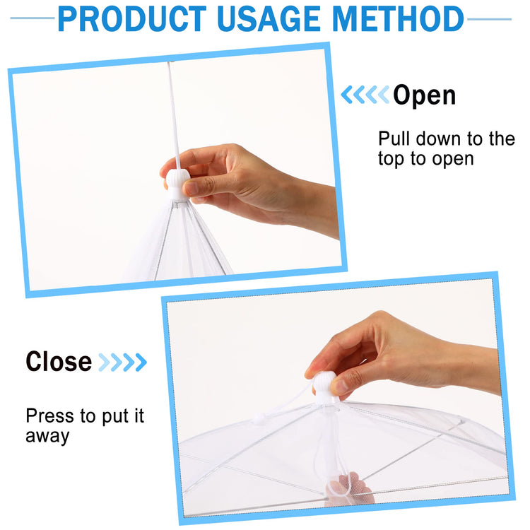 4Pcs Mesh Food Cover Tent Umbrella Pop Up Outside Outdoor Party Net