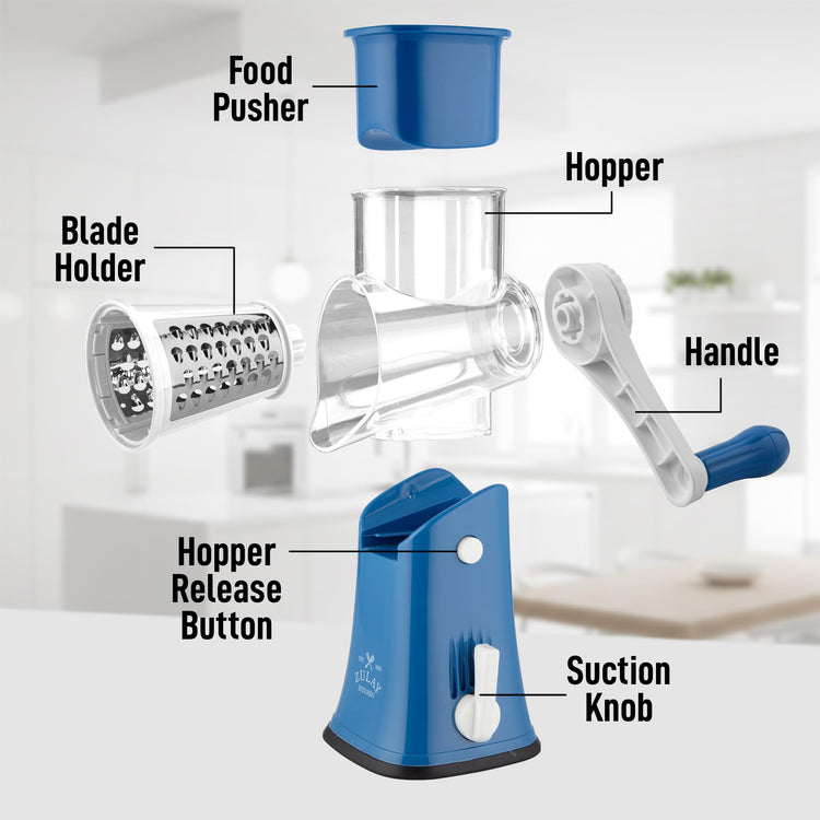 Rotary Cheese Grater 5 Blade Cheese Shredder