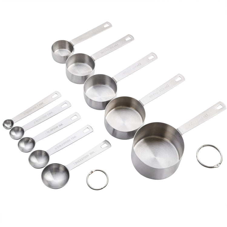 10 Piece Stainless Steel Measuring Cups and Spoons Set