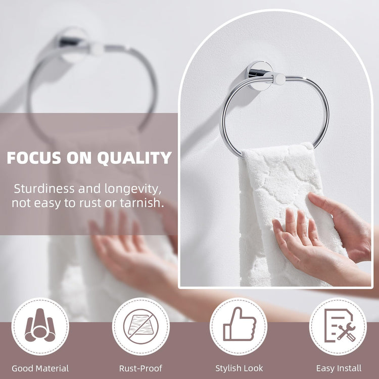 Bathroom Towel Ring Chrome