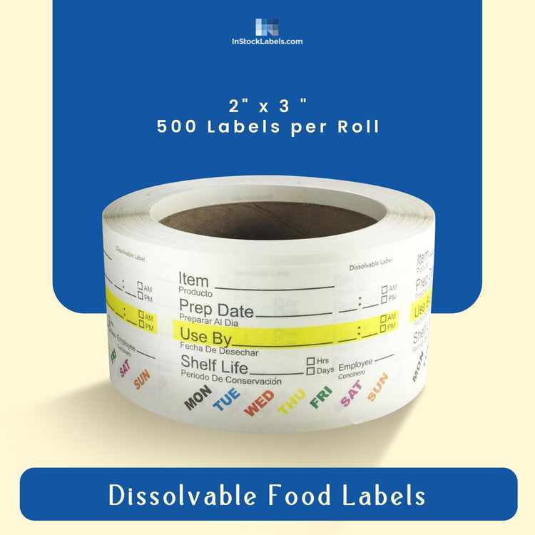 InStockLabels Dissolvable Food Rotation Labels (500 Count)