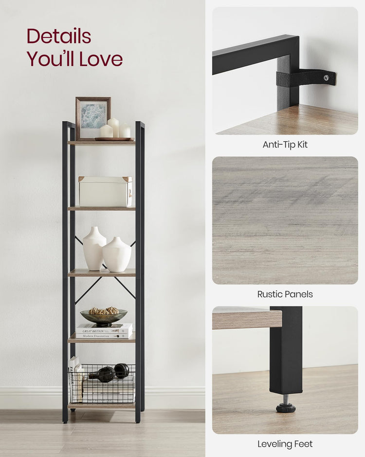 5 Tier Bookshelf