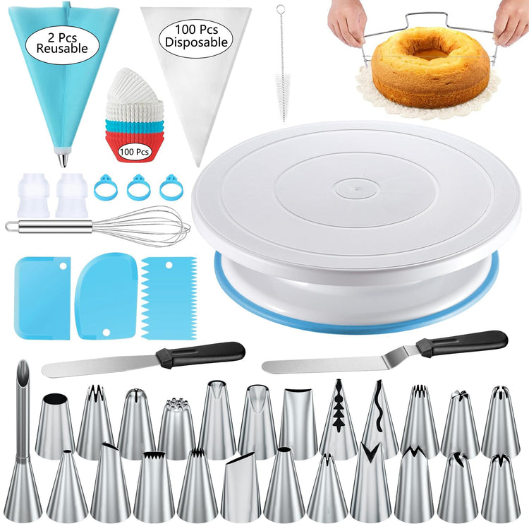 240PCS Cake Decorating Supplies Kits Cake Turntable (240 Count)