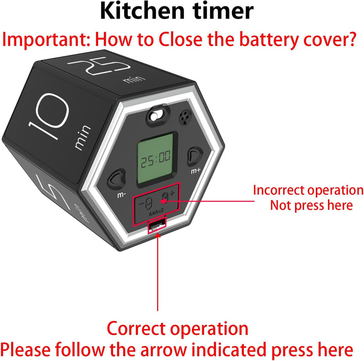 Timer,kitchen timers,magnetic digital visual pomodoro cube countdown timer,1,5,10,25,30,60 min desk productivity flip timers for classroom cooking baking fitness study,easy for seniors & kids