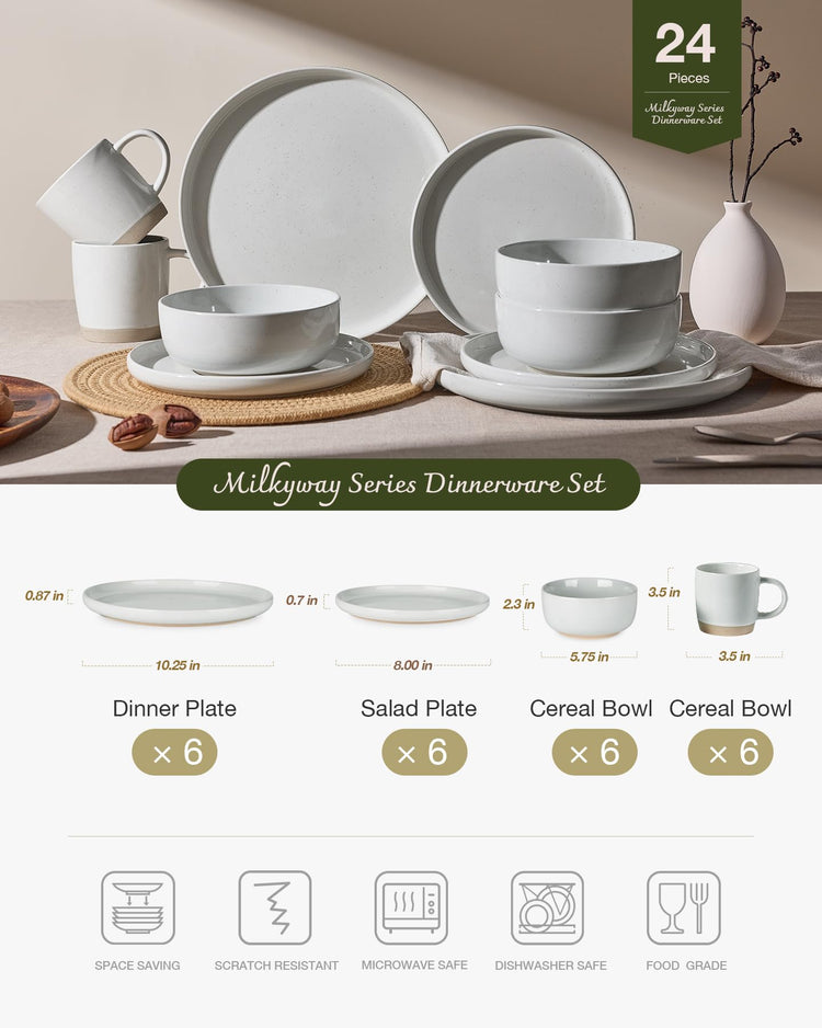 Milkyway 24 Piece Dinnerware Set with Mugs