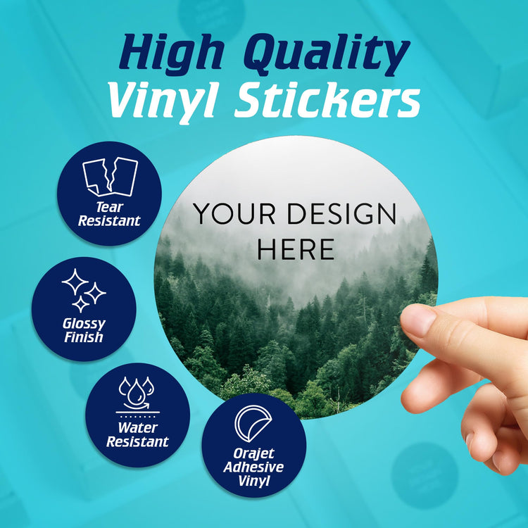 100 Custom Vinyl Stickers (100 Count)