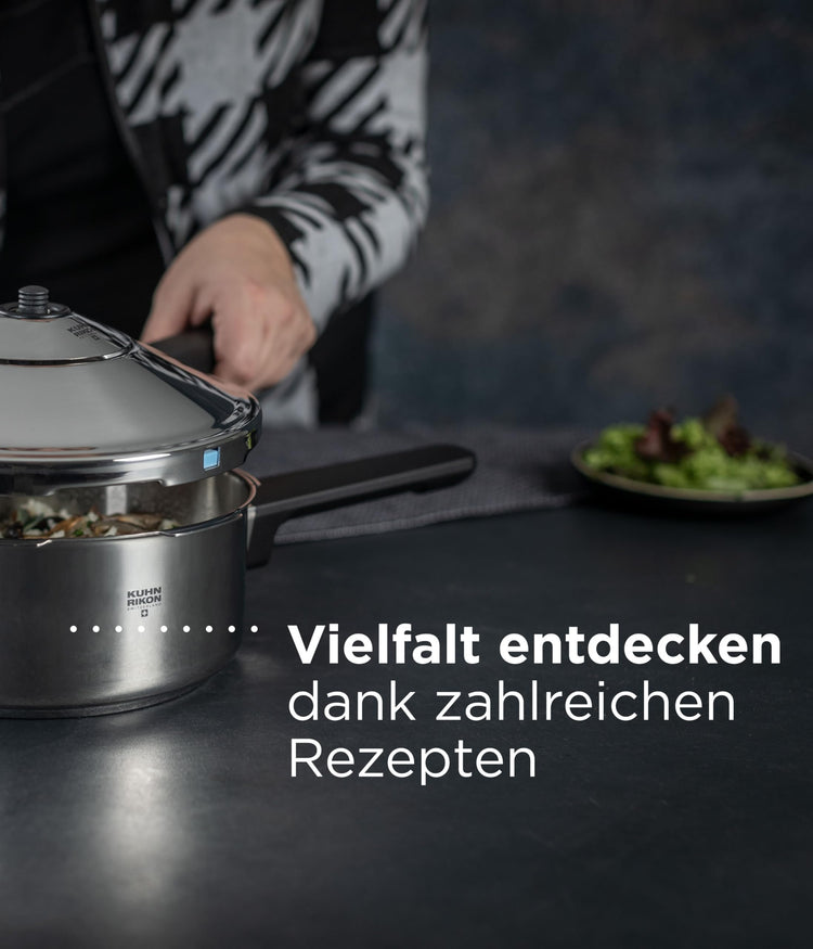 DUROMATIC® Pressure Cooker 11” 8.45 qt family of 6 wide base for better braising