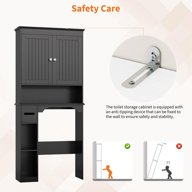 23.6 Inches Wide Toilet Rack with Over The Toilet Storage Cabinet