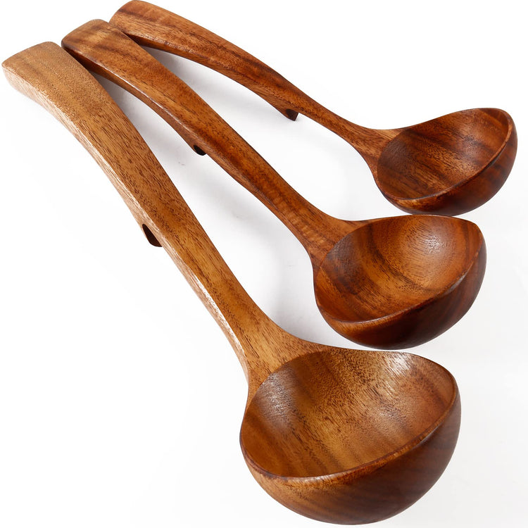 3Pcs Wooden Ladle for Soup (3 Count)
