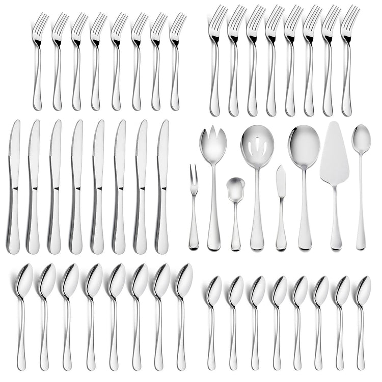 48 Pieces Silverware Set with Serving Utensils (8 Count)