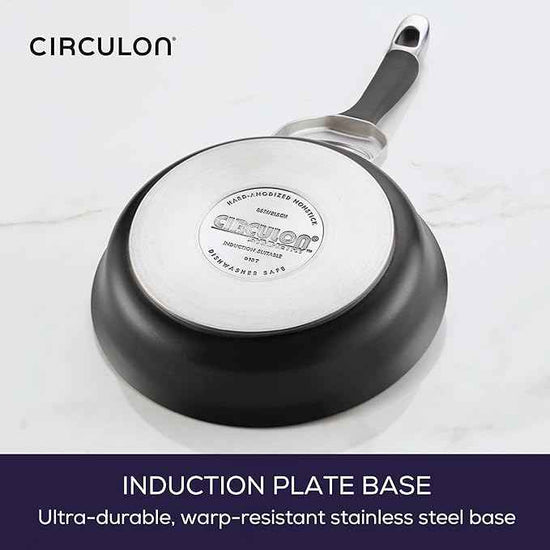 Circulon Symmetry Hard-Anodized Nonstick Frying Pan, 8.5-Inch, Black
