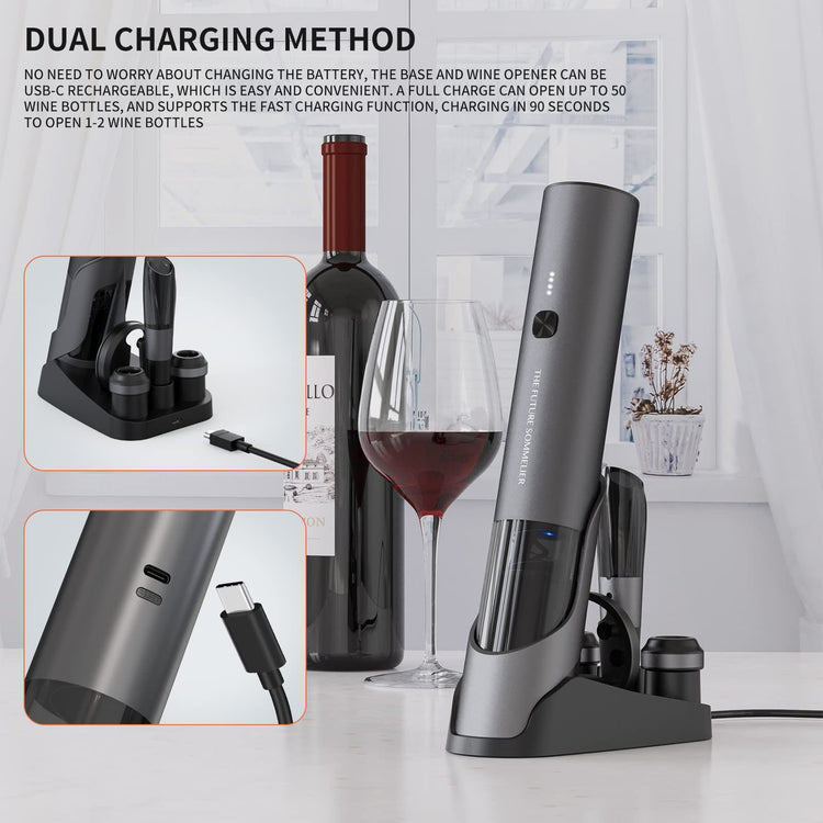 Rechargeable Electric Wine Bottle Opener Set 7