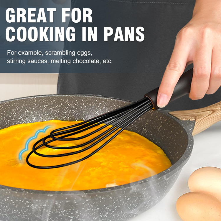 Flat Whisk EDDEAS Silicone Gravy Whisk for Cooking