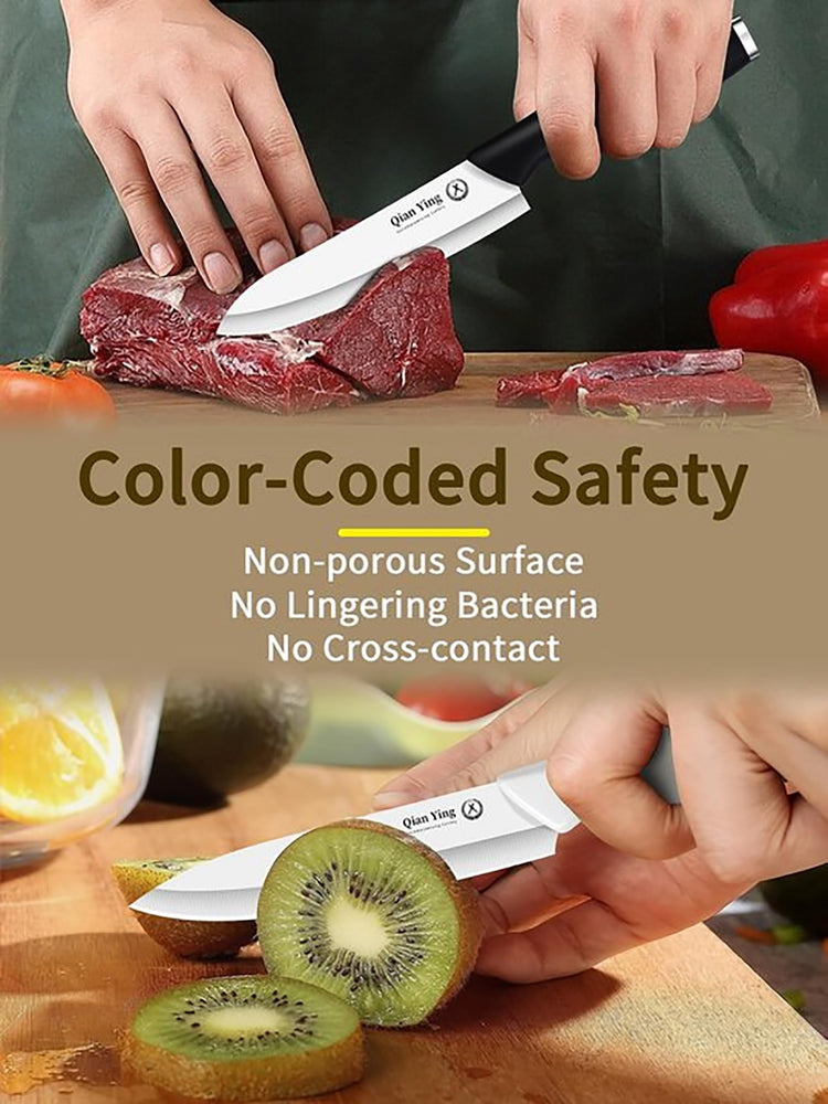 Ceramic Knife Set for Kitchen with Sheath (9 Count)