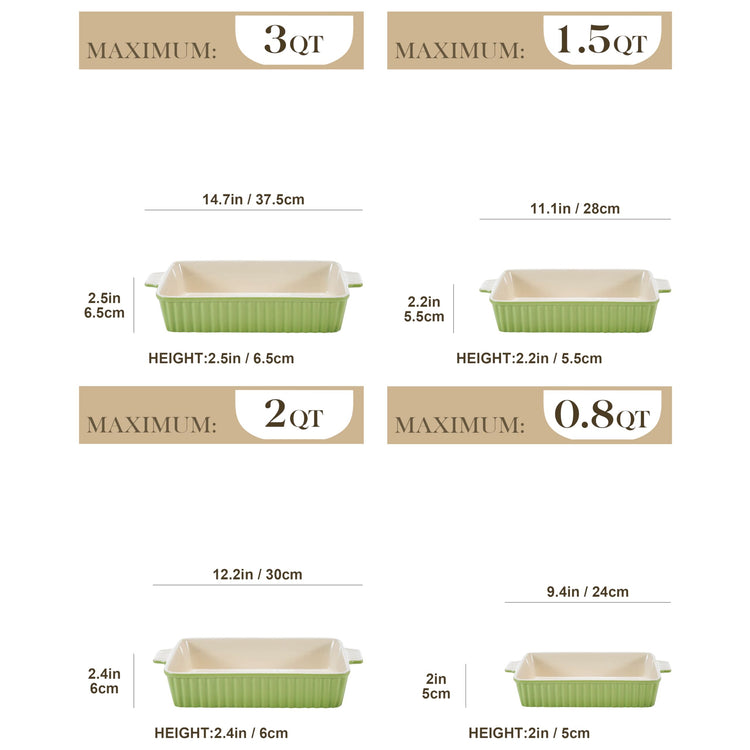 Ceramic Baking Dishes Set of 4 (4 Count)