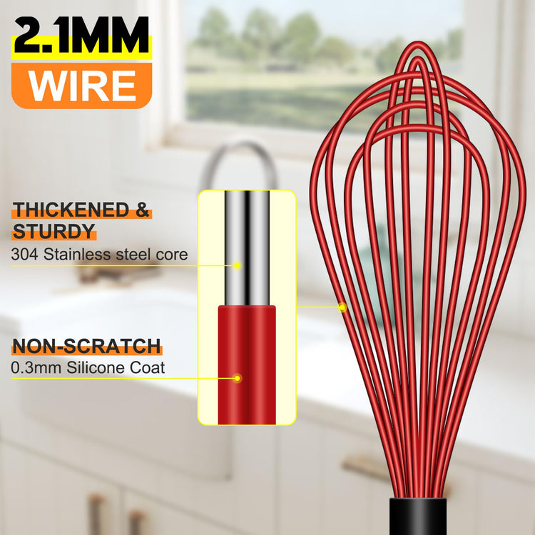 4 Pieces Silicone Whisks Set (4 Count)