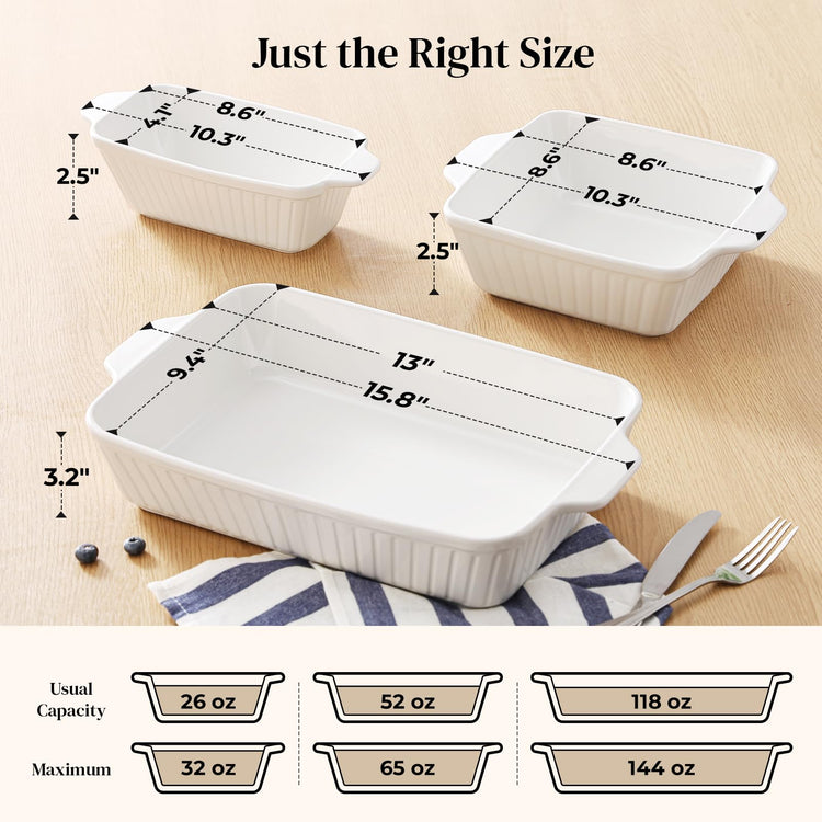 Casserole Dishes for Oven (3 Count)