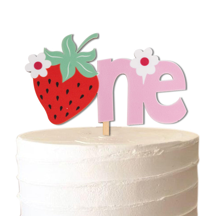 Strawberry Cake Topper 1st Birthday