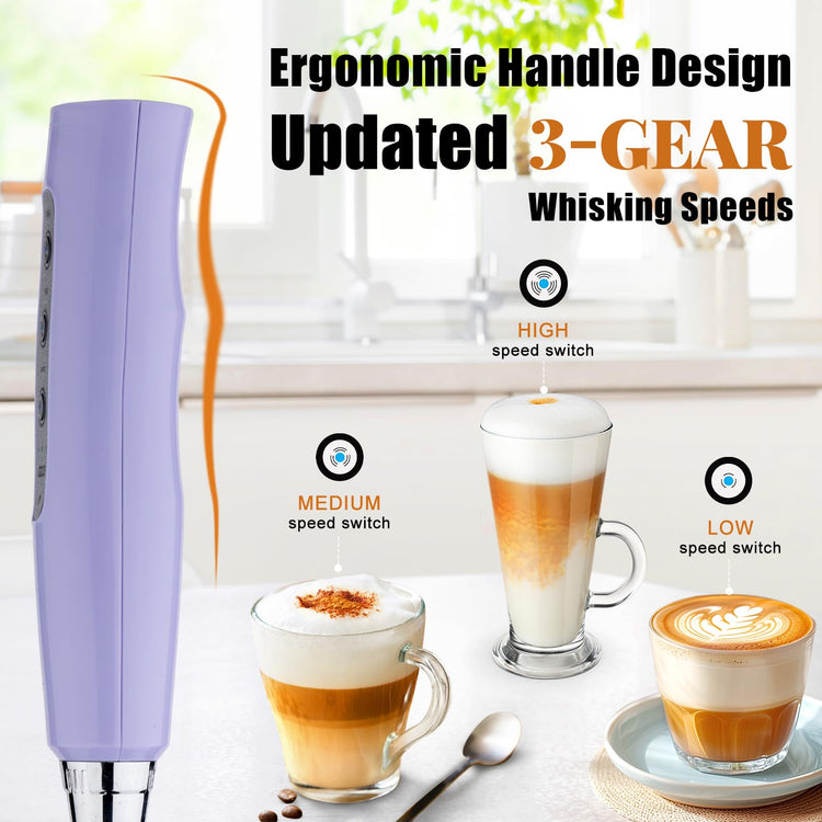 Light Purple Milk Frother Wand for Coffee