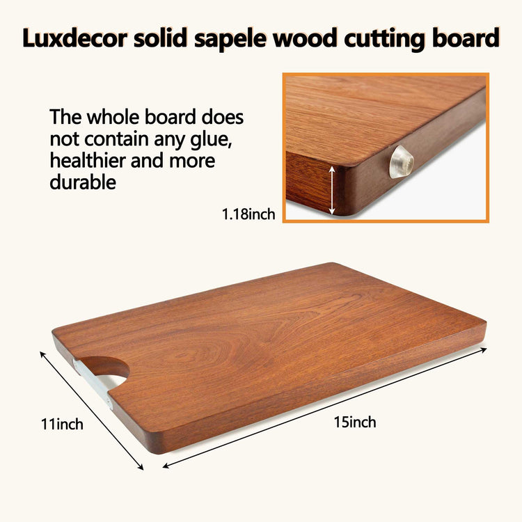 Solid Sapele Wood Cutting Board One