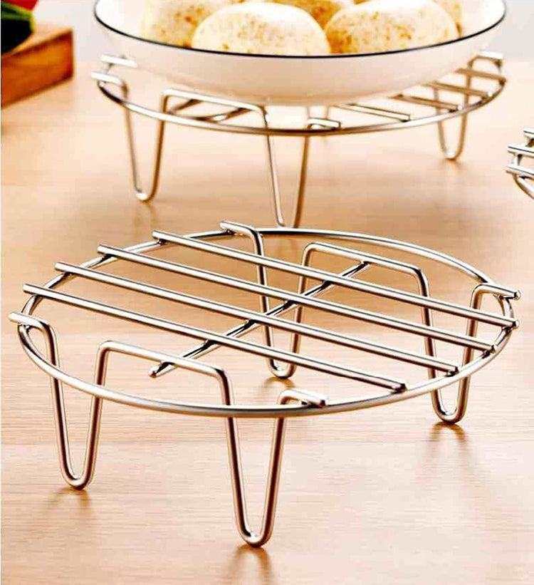 11.8" Round Cooking Rack Versatile Stainless Steel Grid Grill Steamer Rack