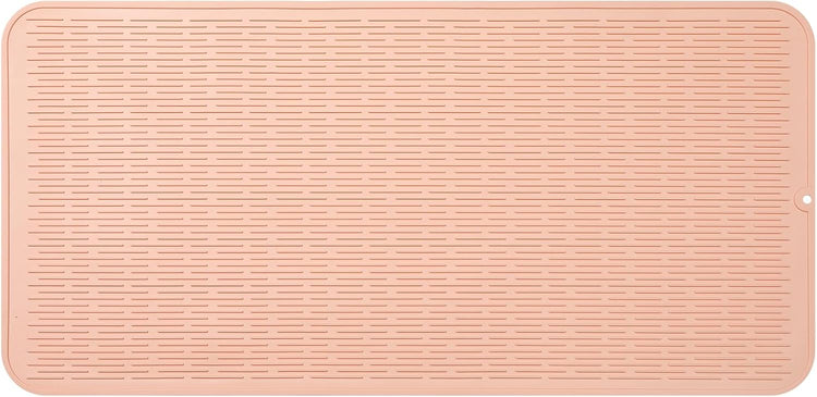 Silicone Dish Drying Mat for Multiple Usage,Easy clean,Eco-friendly,Heat-resistant Silicone Mat for Kitchen Counter or Sink,Refrigerator or Drawer Liner Pink 5XL 36inches x 18inches
