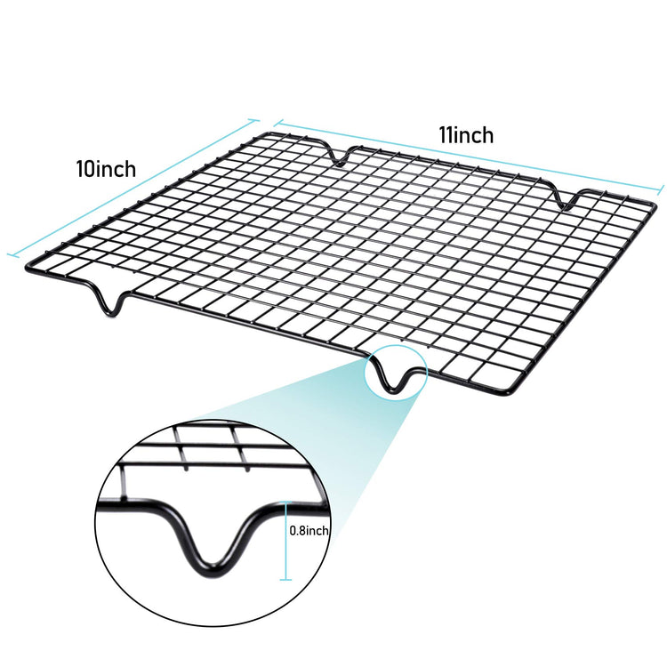2Pcs Metal Kitchen Baking Cooling Rack Square Wire Cooling Rack for Cake and Meat 10 x 11 inches (2 Count)