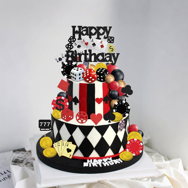 35Pcs Casino Cake Toppers Poker Casino Theme Party Decorations