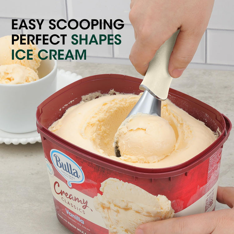Premium Heavy Duty Ice Cream Scoop with Ergonomic Grip Handle