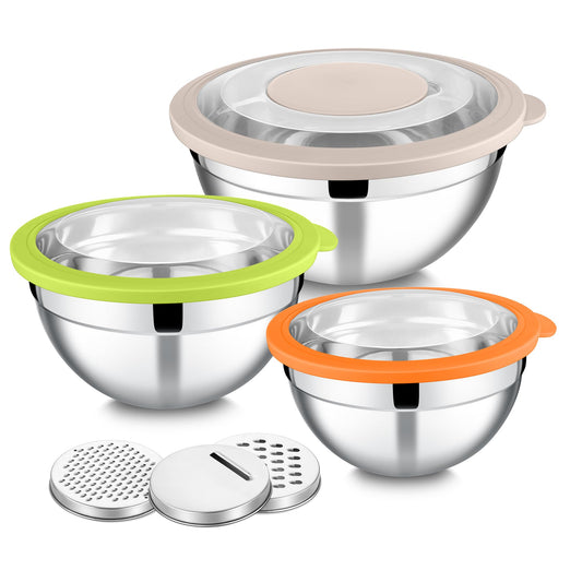 Mixing Bowls with Lids and Graters (3 Count)