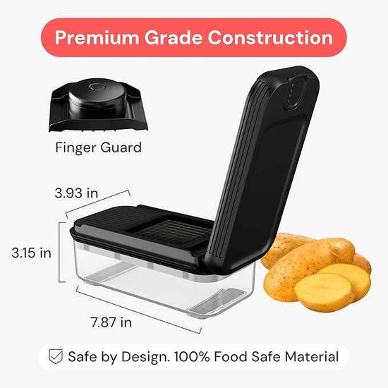 Fullstar Daily Vegetable Chopper and Mandoline Slicer - Kitchen Gadgets - Food Chopper with Container, Veggie Chopper, Fruit Cutter, Onion Dicer, Potato and Tomato Slicer for Salads (2-in-1, Black)