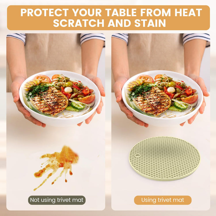 Silicone Trivet Mats 4 Heat Resistant Pot Holders Multipurpose Non