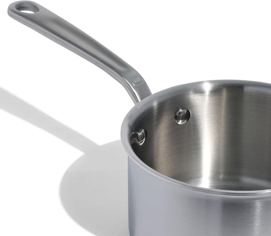 Made In Cookware - 2 Quart Saucepan with Lid - Stainless Clad 5 Ply Construction - Induction Compatible - Professional Cookware - Made in Italy - Nestoria
