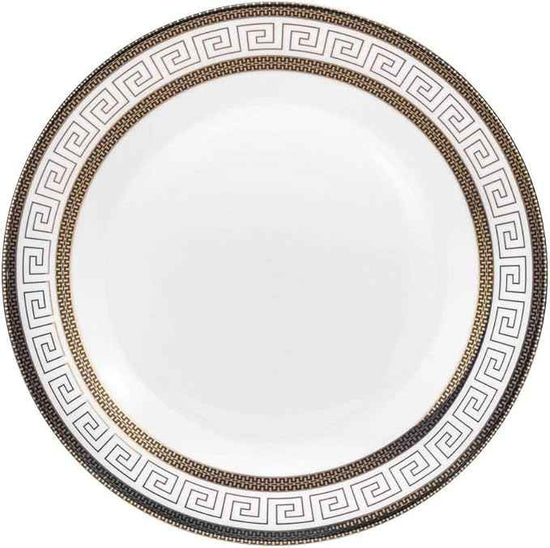 Euro Porcelain 57-pc Banquet Dinnerware Set, Luxury Tableware Dining Service for 8 (Greek Key Dark)