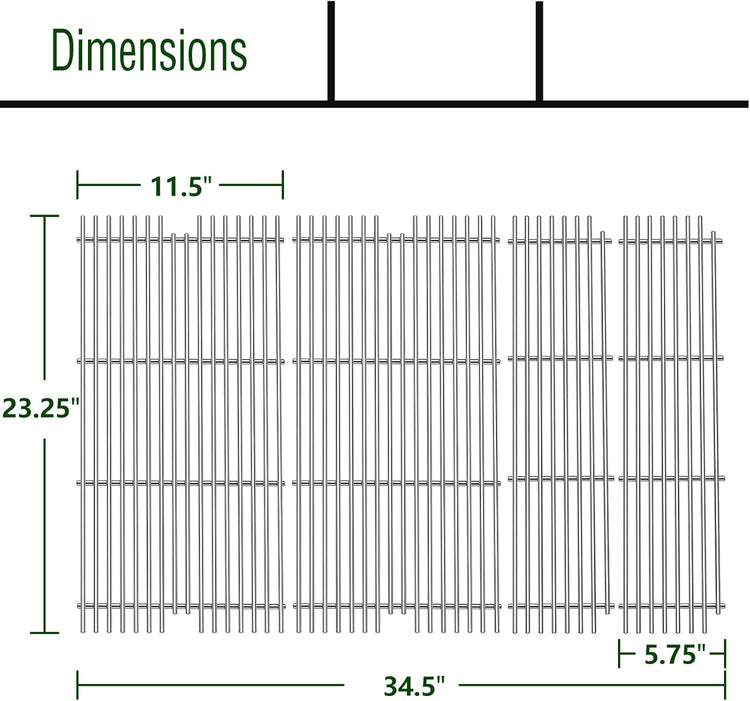 BBQ Grill Grates Parts for 54911 54921 Viking Grill VGBQ 30 in T series,VGBQ 41 in T series,VGBQ 53 series, VGBQ300T,VGBQ0302T,VGBQ3002RT,VGBQ4103RT,Stainless Steel Grid Accessories Replacement