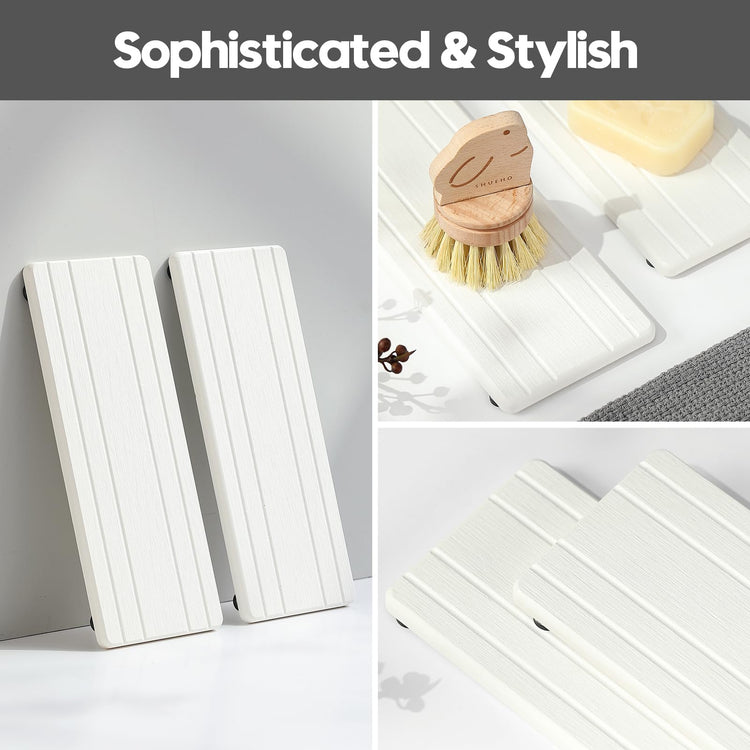 2PCS Diatomite Quick Stone Drying Tray Mat for Bathroom & Kitchen Counter (2 Count)