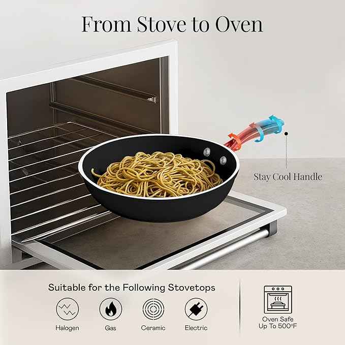 Gotham Steel 15 Pc Ceramic Cookware Set Nonstick, Ceramic Pots and Pans Set Non Stick with Steamer & Cooking Utensils, Non Toxic PFOA PFOS Free, Premium Stay Cool Handles, Oven & Dishwasher Safe
