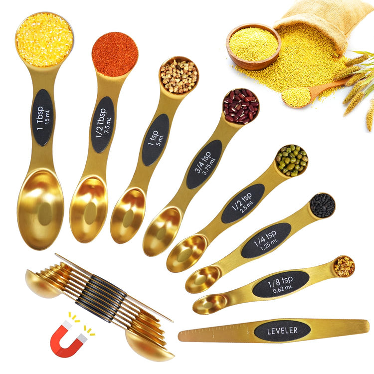 18 Pc Magnetic Measuring Cups and Spoons Set