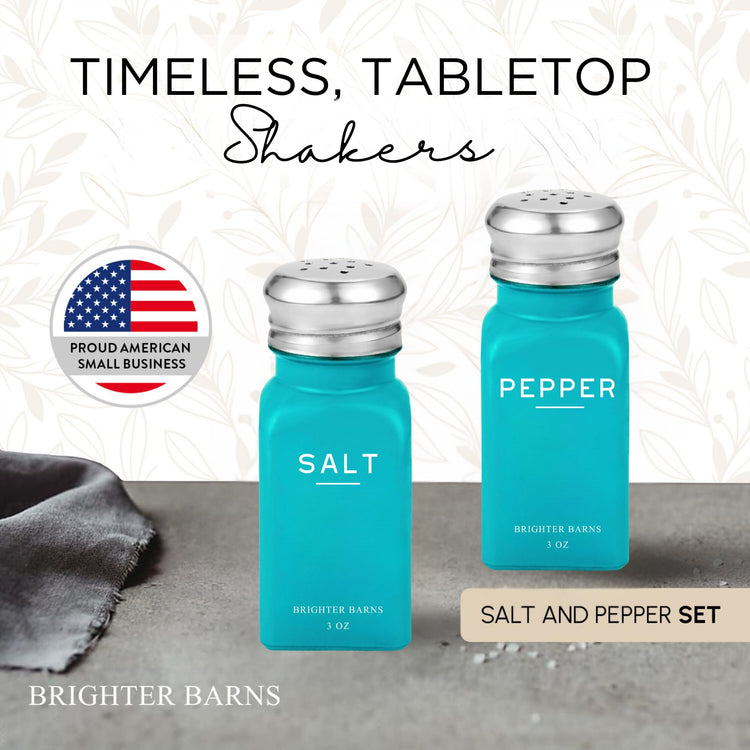 Teal Salt and Pepper Shakers Set by Brighter Barns (2 Count)