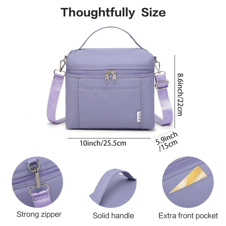 NOL 8L Insulated Lunch Bags for Women Cooler Bag Lightweight Nylon Waterproof Lunch Box For Work