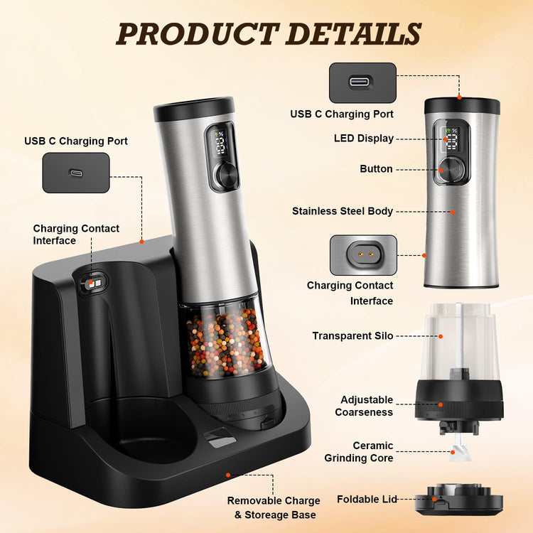 Electric Salt & Pepper Grinder Set (2 Count)