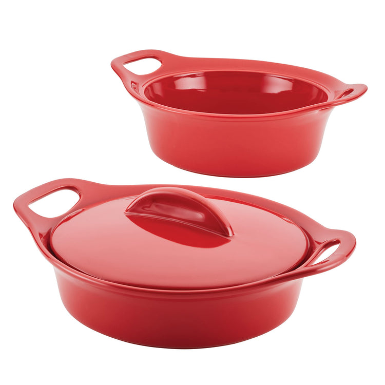 Solid Glaze Ceramics Casserole Bakers (3 Count)
