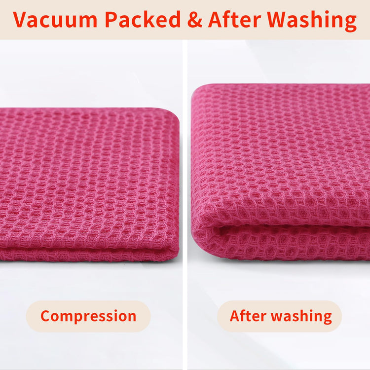 100% Cotton Waffle Weave Kitchen Dish Towels 4 (4 Count)