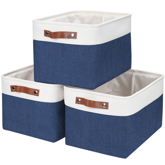 Storage Bins Large Fabric Storage Baskets for Shelves 3 Pack (3 Count)